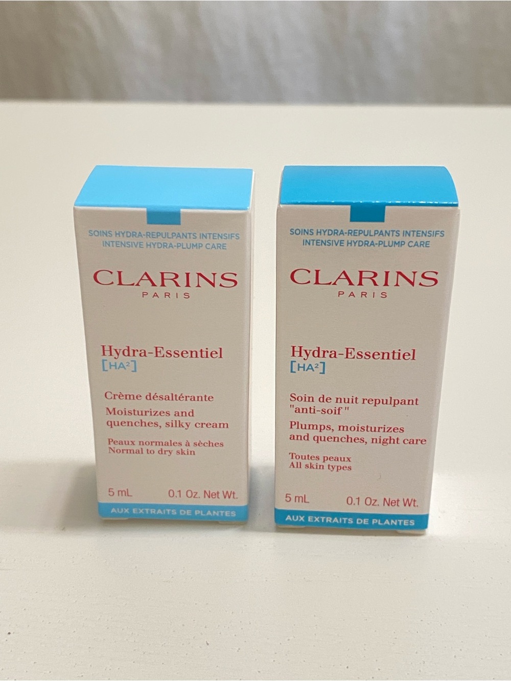 Clarins Hydra-Essentiel Moisturizer Set of 2 Sample Travel Size